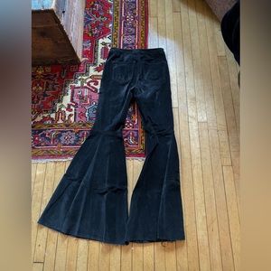 SOLD | Free People Black Velvet Edgy Long Flare Pants